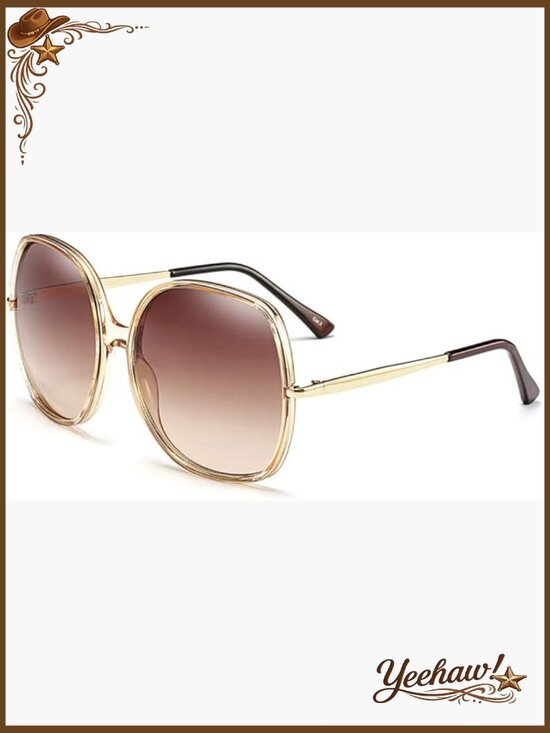 Oversized Square Sunglasses Vintage 70s Style UV400 Protection